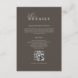 Cartão De Informações Espresso Classic Minimalist Wedding QR Details