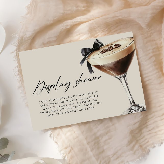 Cartão De Informações Espresso Martini Bridal Shower Display Shower (Criador carregado)