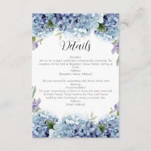 Cartão De Informações Esqueça-Me-Não Flores Aquarela Elegante