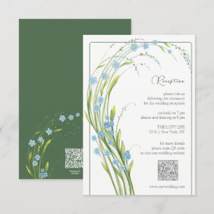 Cartão De Informações Esqueça-me-Não-Recepção de casamento