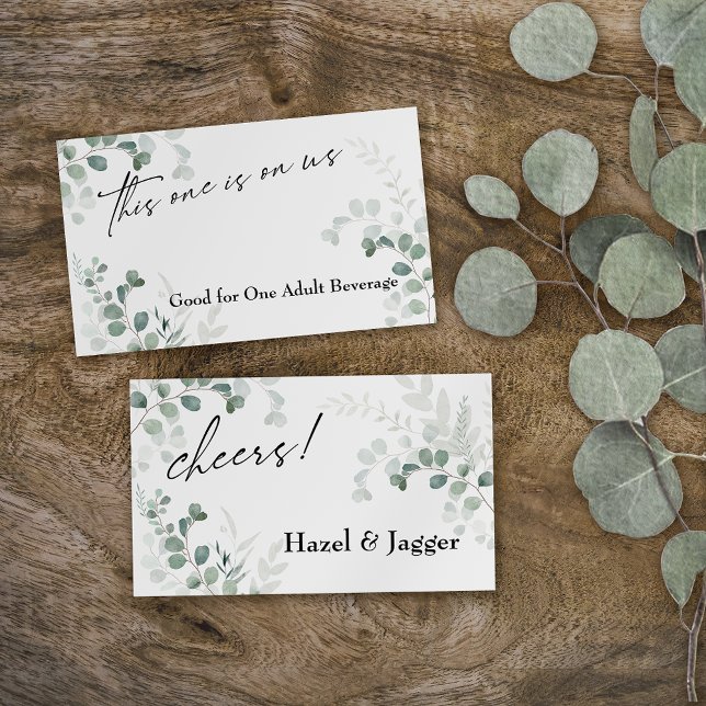 Cartão De Informações Essa É Por Nossa Conta Bilhete de Bebida Elegante  (Criador carregado)