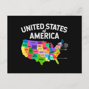 Cartão De Informações Estados Unidos Mapeie T-shirt para o presente de v