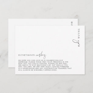 Cartão De Informações Estelle Minimalist Honeymoon Deseja Card