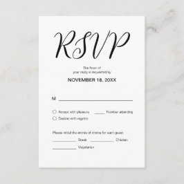 Cartão De Informações Estética moderna, Janto de casamento RSVP, Respond