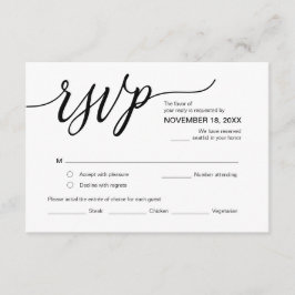 Cartão De Informações Estética moderna, RSVP Festa de aniversário, Respo