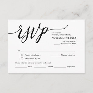 Cartão De Informações Estética moderna, RSVP Festa de aniversário, Respo