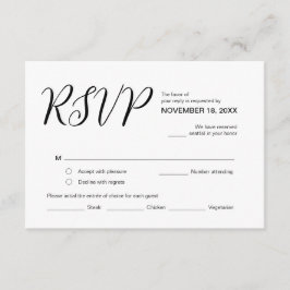 Cartão De Informações Estética moderna, RSVP Festa de casamento, Respond