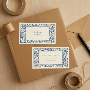 Cartão De Informações Estilo de Vintage obrigado de quadro floral que vo