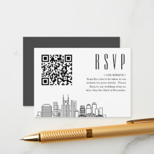 Cartão De Informações Estilo Deco de Casamento Nashville RSVP de event