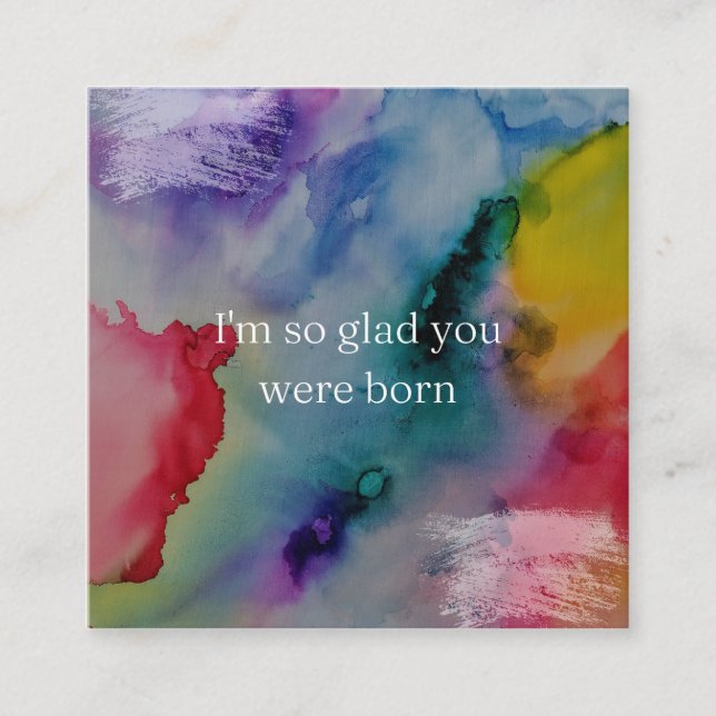 Cartão De Informações Estou tão feliz que você nasceu  (Frente)