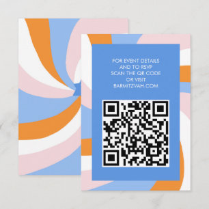 Cartão De Informações Estrela Moderna de Davi em Espiral Código QR Bar B