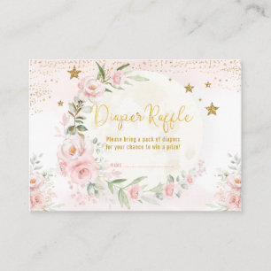 Cartão De Informações Estrelas da Lua Mágica Esmagam Dourada Fralda Flo