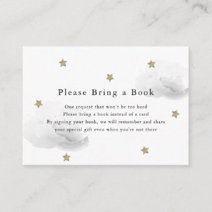 Cartão De Informações Estrelas Douradas e nuvens de Cinza Traga um Cartã