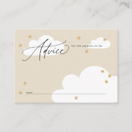 Cartão De Informações Estrelas e nuvens Conselho de Chá de fraldas bege