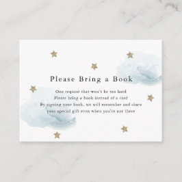 Cartão De Informações Estrelas e nuvens Douradas Traga um Livro