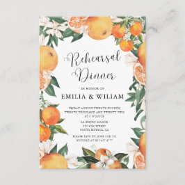 Cartão De Informações Estudo de Laranjas Românticas Jantado Noite Antes