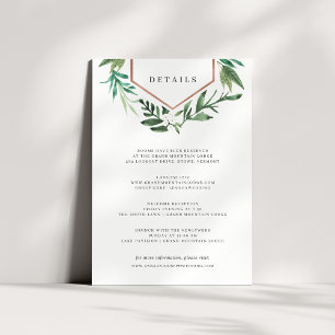 Cartão De Informações Estufa   Detalhes De Casamento Botânico Por Aquare
