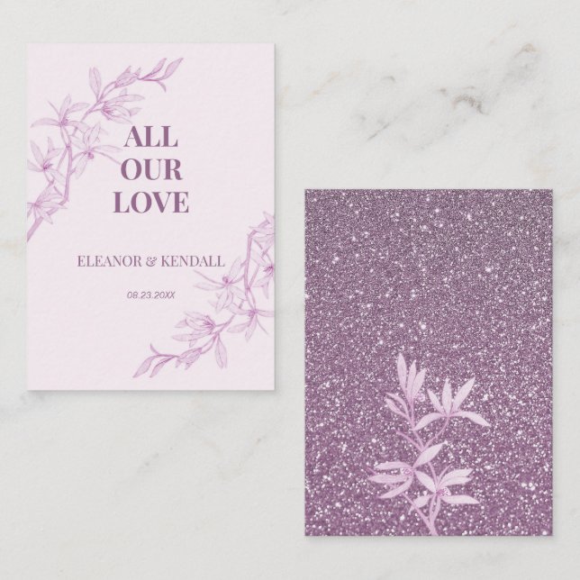 Cartão De Informações Eterno Flor Casamento Obrigado (Frente/Verso)