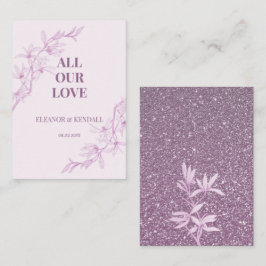 Cartão De Informações Eterno Flor Casamento Obrigado