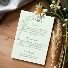 Cartão De Informações Eterno Flor Monograma Detalhes de Casamento