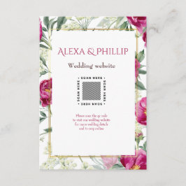 Cartão De Informações Eterno Romance Pink Watercolor Casamento