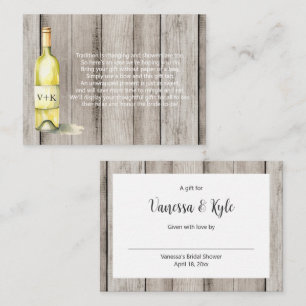 Cartão De Informações Etiqueta de chá de panela de garrafa de vinho russ