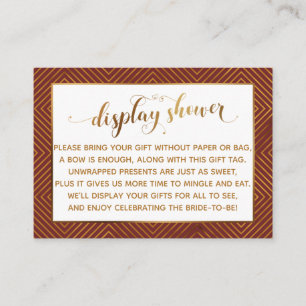 Cartão De Informações Etiqueta de Presente de Script Dourado de Coração