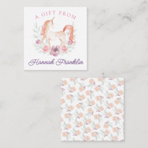 Cartão De Informações Etiqueta de presentes personalizada do Unicorn