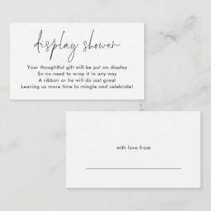 Cartão De Informações Etiqueta de presentes simples no Chá de panela de 