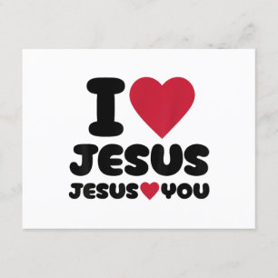 Cartão De Informações Eu amo Jesus e Jesus te ama cristão