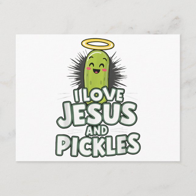 Cartão De Informações Eu Amo Jesus E Picles (Frente)