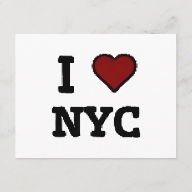 Cartão De Informações Eu Amo NYC coração (Frente)