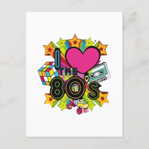 Cartão De Informações eu amo os anos 80