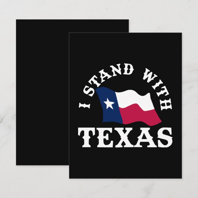 Cartão De Informações Eu Apoio o Texas (Frente/Verso)