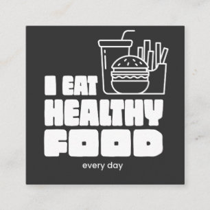 Cartão De Informações Eu Como Comida Saudável Todos os Dias