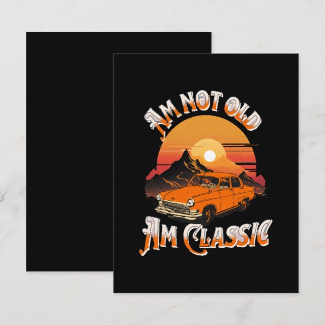 Cartão De Informações Eu não sou velho, sou clássico (Frente/Verso)