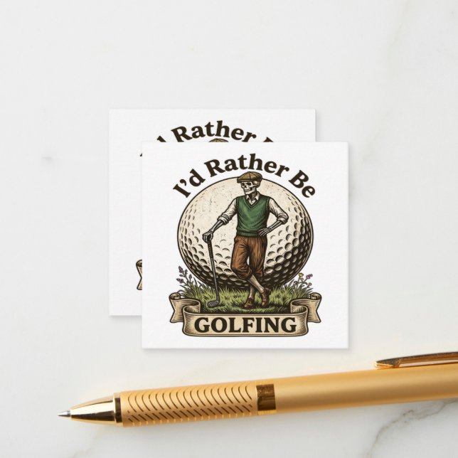 Cartão De Informações Eu Preferiria Estar Jogando Golfe  (Frente/Verso In Situ)