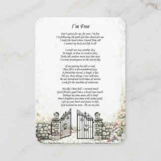 Cartão De Informações Eu sou Gratuito do Funeral Memorial