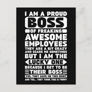 Cartão De Informações Eu Sou um Chefe Orgulhoso de Funcionários Incrívei