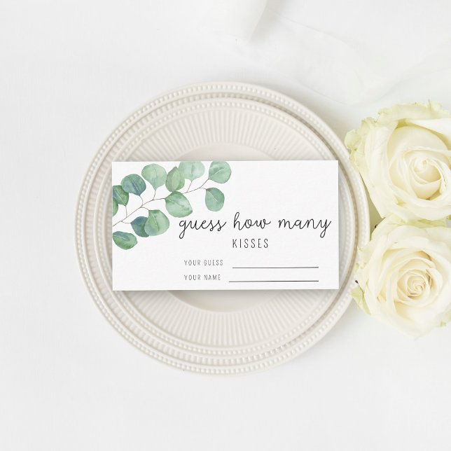 Cartão De Informações Eucalipto - Adivinhe quantos beijos jogo de noiva (Criador carregado)