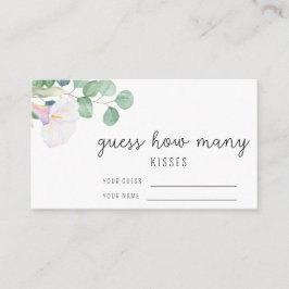 Cartão De Informações Eucalipto - Adivinhe quantos beijos jogo de noiva