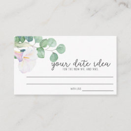 Cartão De Informações Eucalipto, copo-de-leite - Ideias para uma noite d