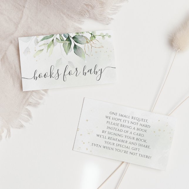 Cartão De Informações Eucalyptus Botanical Dourado Book Request (Criador carregado)