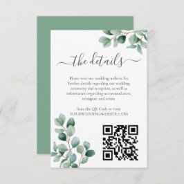 Cartão De Informações Eucalyptus Botanical Greenery Casamento
