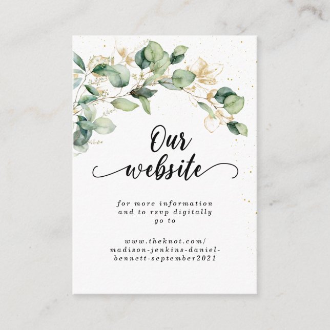 Cartão De Informações Eucalyptus deixa casamento (Frente)