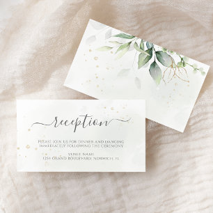 Cartão De Informações Eucalyptus deixa Recepção de casamento verde