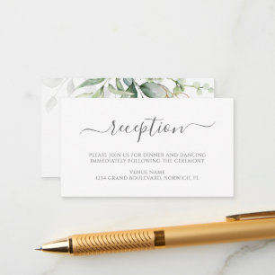 Cartão De Informações Eucalyptus deixa Recepção de casamento verde