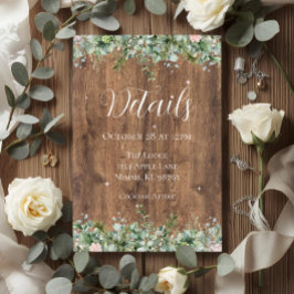Cartão De Informações Eucalyptus Dusty Rose Details Card | Greenery