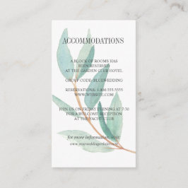 Cartão De Informações Eucalyptus fresco sai do casamento ACOMODAÇÃO