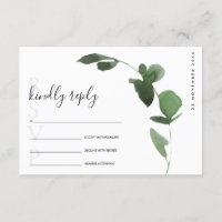 EUCALYPTUS GREEN FOLIAGE WATERCOLOR WEDT RSVP